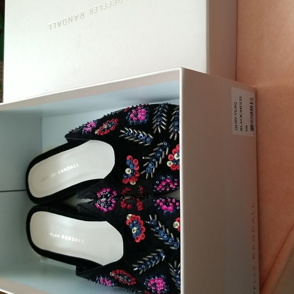 NIB Loeffler Randall Women's Quinn Velvet Embellished Slide Mule, 9, $395 - Picture 5 of 7